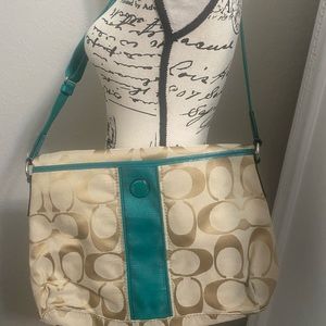 Coach crossbody teal bag